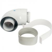 Элемент дымохода отвод коаксиальный 90°  Ø60/100, п/м уплотнения и хомут в комплекте Stout SCA-6010-000090