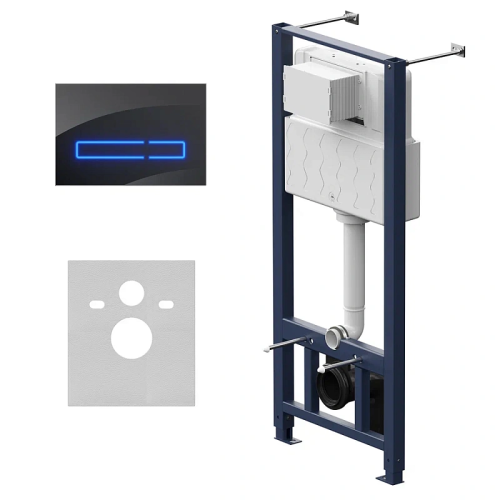 Инсталляция для унитаза Am.Pm Pro I012704.50A38 с сенсорной клавишей Touchless Pro стекло, черный