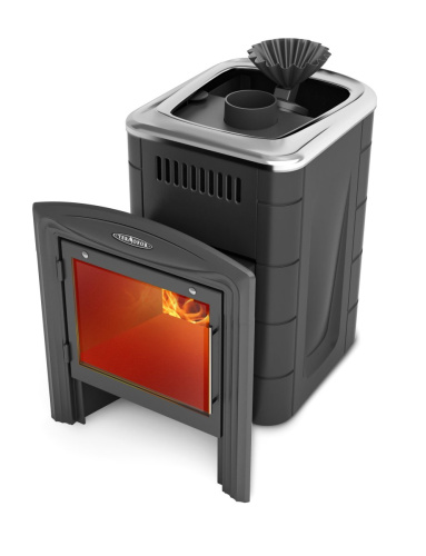 Банная печь Гейзер Мини 2016 Carbon Витра ЗК антрацит Термофор