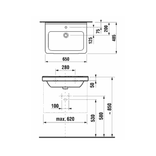 Раковина Jika Cubito 104240001041 белый 650x485