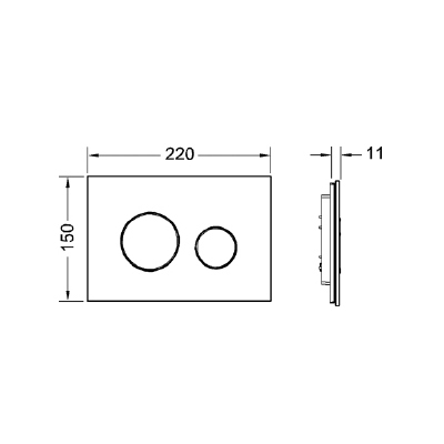 Смывная клавиша TECE loop 9240660  стекло белое, клавиши хром матовый