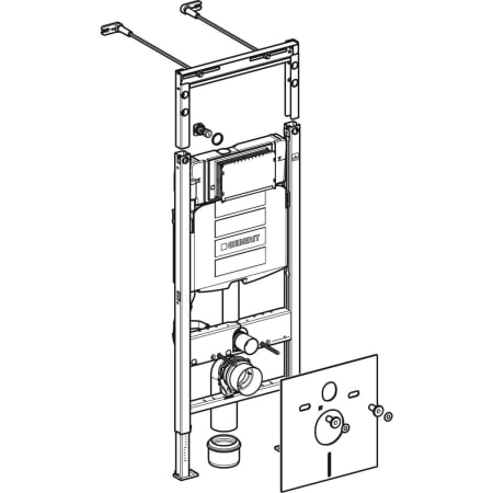 Инсталляция Geberit Duofix для подвесного унитаза, 112 см, со смывным бачком скрытого монтажа Sigma 12 см 111.362.00.5
