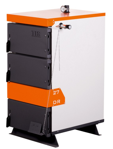 Котел твердотопливный 27кВт TIS PRO DR 27 с терморегулятором, увеличенная топка