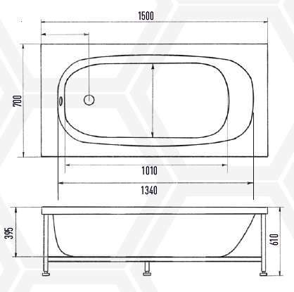 Акриловая ванна Eurolux LAIT 150х70 E1015070017