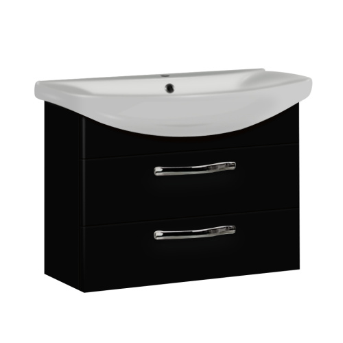 Тумба Акватон Ария 80 М черный, подвесная 1A140801AA950