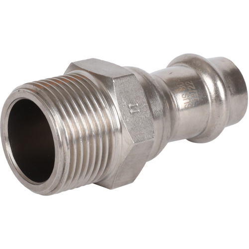 Соединитель ВПр-НР 15x3/4" пресс, нержавеющая сталь Rommer