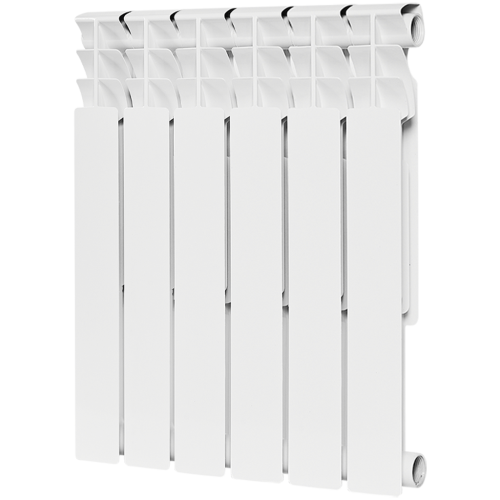 Биметаллический радиатор Rommer Optima Bm 500 - 6 секции, боковое, белый RAL9016