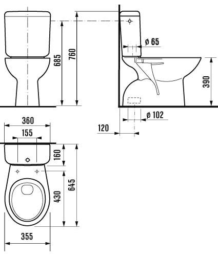 Унитаз компакт Jika Zeta 253970002421 белый, вертикальный выпуск 645x355