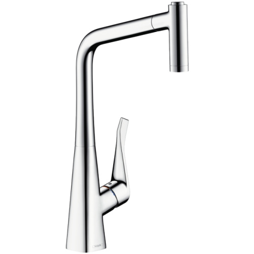 Смеситель для кухни Hansgrohe Metris 14820800 сталь, выдвижной излив