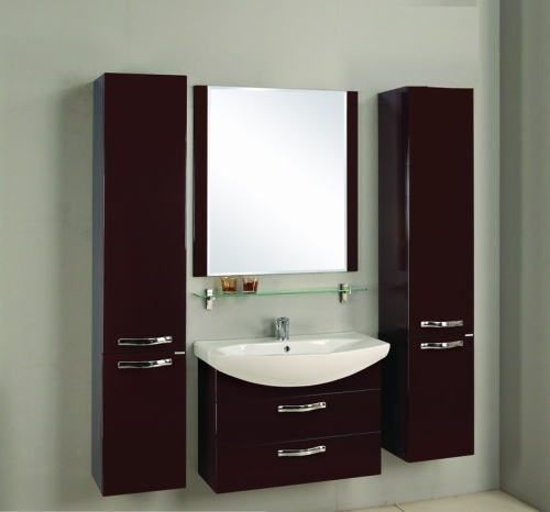 Тумба Акватон Ария 80 М темно-коричневый, подвесная 1A140801AA430