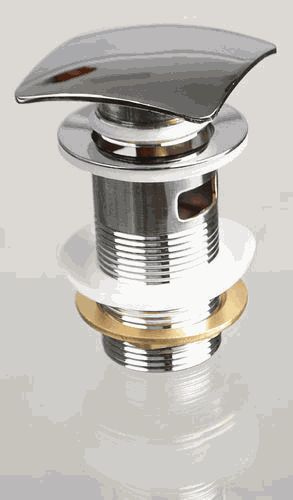 Донный клапан TERMA CLICK-CLACK хром c квадратной кнопкой и переливом 10116