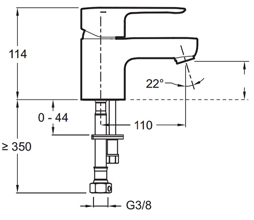 Смеситель для раковины Jacob Delafon July E16027-4ND-CP хром