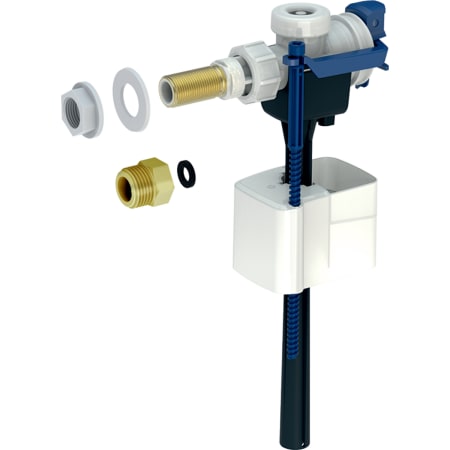 Впускной клапан Geberit тип 333, подвод воды сбоку, 3/8" и 1/2", ниппель из латуни 136.730.00.3