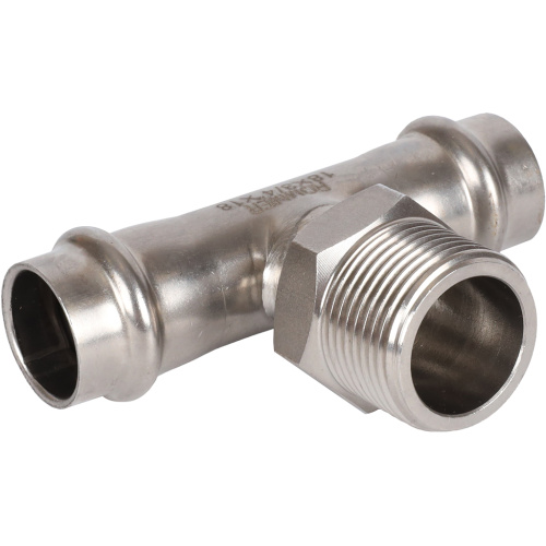 Тройник с резьбой ВПр-НР 18x3/4"x18 пресс, нержавеющая сталь Rommer