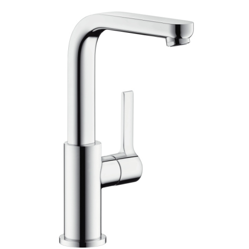 Смеситель для раковины Hansgrohe Metris S 31161000 хром, поворотный излив, сливной клапан Push-Open