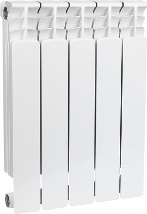 Биметаллический радиатор STOUT Space 500 - 5 секций, боковое, белый RAL 9016