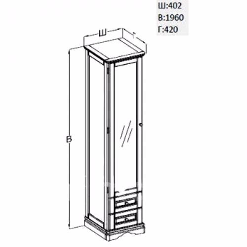 Пенал Opadiris Лучия 40 R правый, орех антикварный Z0000003089
