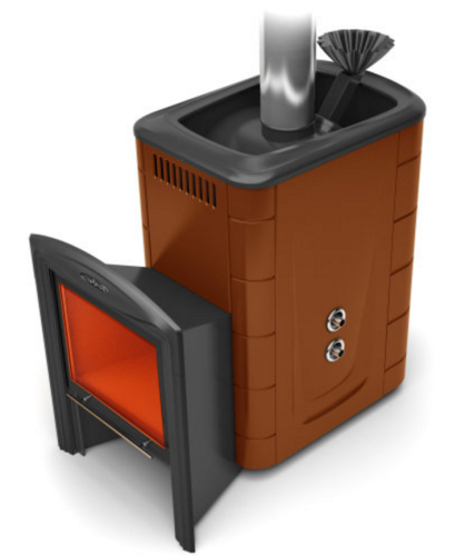 Банная печь Гейзер 2014 Inox Витра ЗК ТО терракота Термофор