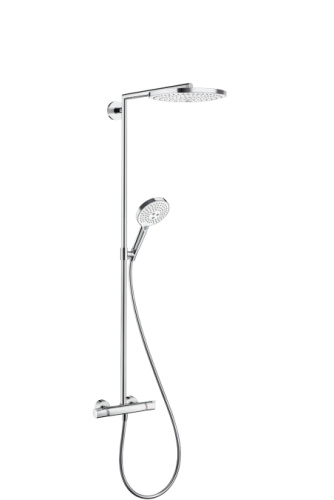 Душевая система с термостатом Hansgrohe Raindance Select S 300 2jet Showerpipe хром/белый 27133400