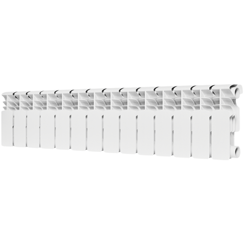 Биметаллический радиатор Rommer Plus Bm 200 - 14 секций, боковое, белый RAL9016