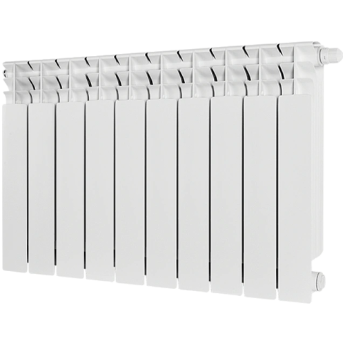 Биметаллический радиатор STOUT TITAN VENTIL 500 - 10 секций, нижнее справа, белый RAL 9016