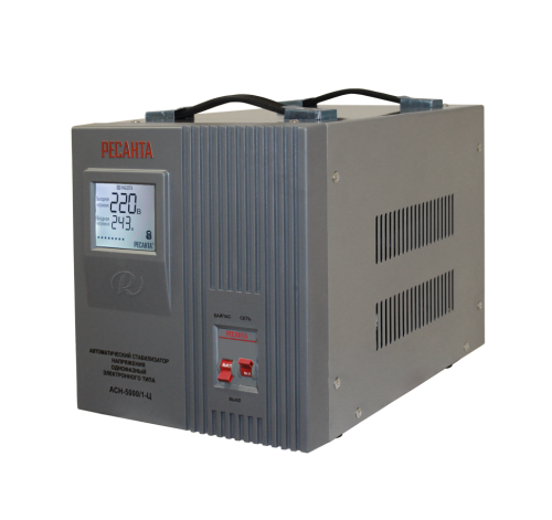 Стабилизатор напряжения Ресанта АСН-5000/1-Ц с байпасом, однофазный