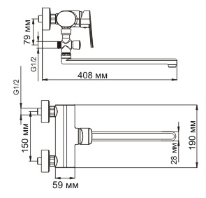 Смеситель WasserKraft Donau 5302L для ванны