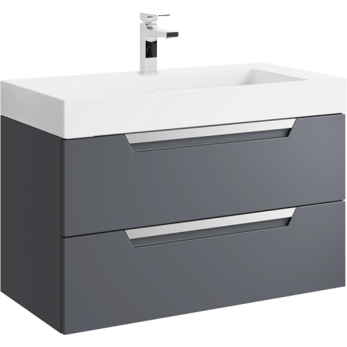 Тумба с умывальником AQWELLA Cube 90 Серый CUB0109GR