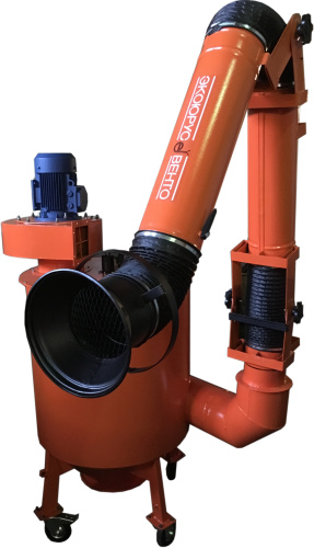 Пылеулавливающий агрегат ПУАВ-1000ПУ с объёмным фильтром, на 220В, с воздуховытяжным устройством на 3,2 м