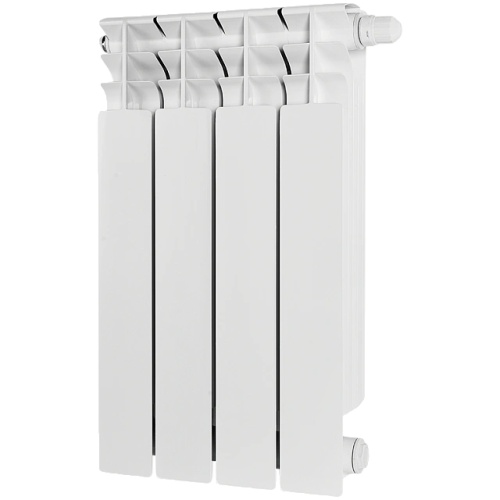 Биметаллический радиатор STOUT TITAN VENTIL 500 - 4 секции, нижнее справа, белый RAL 9016