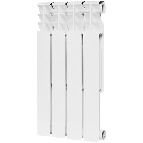 Биметаллический радиатор Rommer Optima Bm 500 - 4 секции, боковое, белый RAL9016