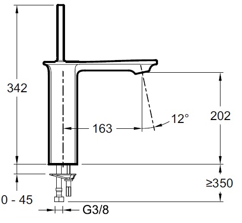 Смеситель для раковины Jacob Delafon Stance E14761-CP хром, высокий, донный клапан
