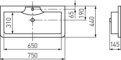 Раковина Акватон СИЕНА 750 мебельная 1A704131SN010