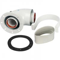 Элемент дымохода Ø60/100 адаптер для котла угловой 90° коаксиальный (совместимый с Bosch, Buderus)(лого) Stout SCA-6010-240190