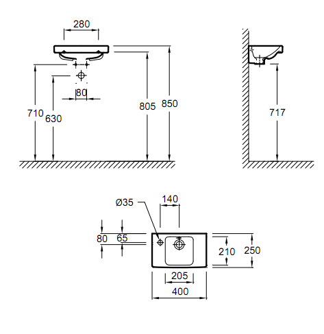 Раковина Jacob Delafon Odeon Up E4759G-00 белый 400х140х250