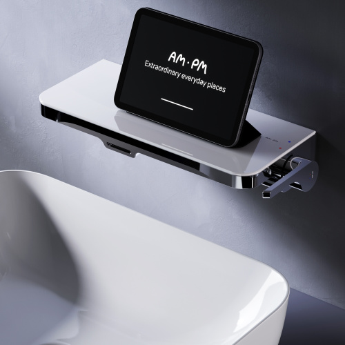 Смеситель для раковины Am.Pm Func F8F72700 встраиваемый с полкой и каскадным изливом, хром