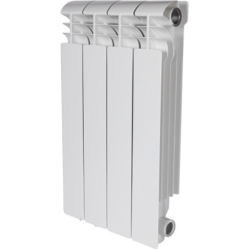 Алюминиевый радиатор STOUT VEGA 500 - 4 секции, боковое, белый RAL 9016