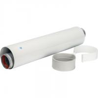 Элемент дымохода  Ø60/100 труба коаксиальная 500 мм п/м, уплотнения и хомут в комплекте (лого) Stout SCA-6010-000500