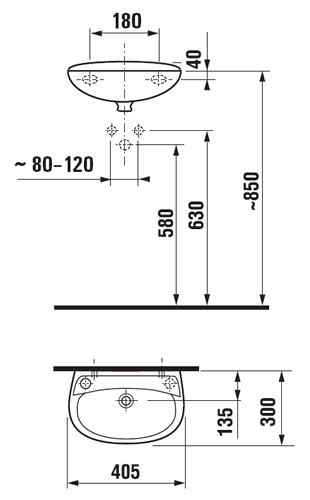 Рукомойник Jika Lyra 152710001059 белый, отверстие слева 400x300