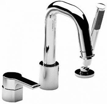 Смеситель для ванны Jacob Delafon Singulier E10873-CP хром, на 3 отверстия, поворотный излив (136мм)