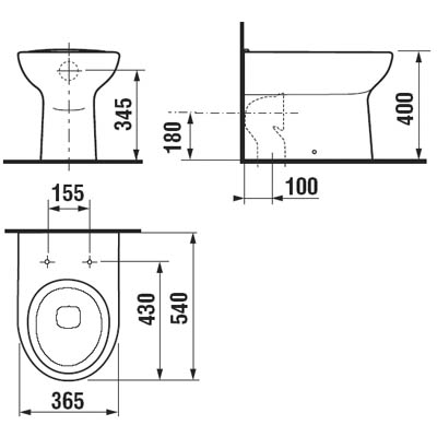 Унитаз приставной Jika Olymp 236150000001 белый 540x360