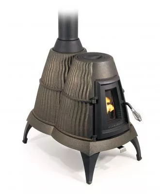 Отопительная печь Мангазея черная бронза