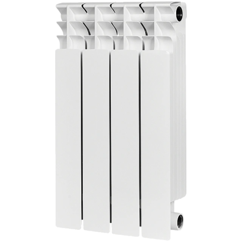 Биметаллический радиатор STOUT TITAN 500 - 4 секции, боковое, белый RAL 9016