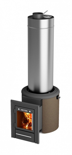 Банная печь Скоропарка III Inox Люмина Б черная бронза