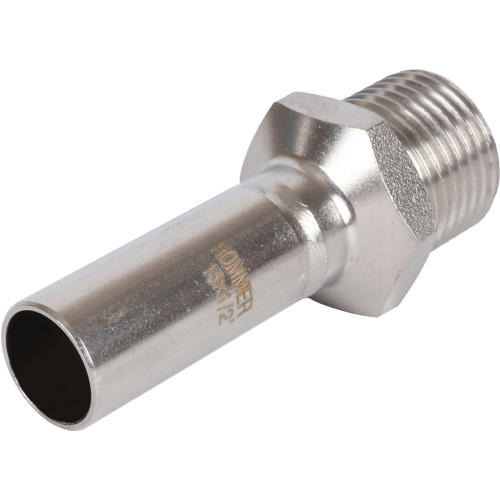 Вставка переходная НПр-НР 15x1/2" пресс, нержавеющая сталь Rommer