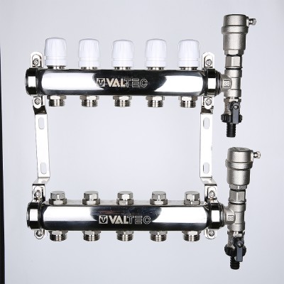 Коллектор отопления Valtec 1"нерж., 10x3/4"ЕК без расходомеров VTc.588.EMNX.0610