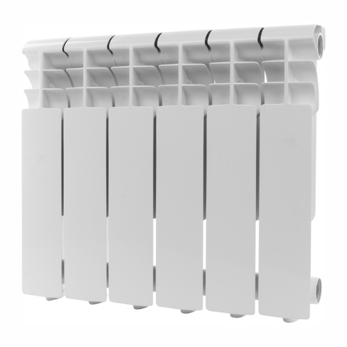 Алюминиевый радиатор Rommer Profi 350 - 12 секций, боковое, белый RAL 9016