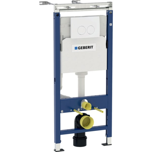 Инсталляция для подвесного унитаза Geberit Duofix , 112 см, со смывным бачком скрытого монтажа Delta 12 см, смывная клавиша Delta21
