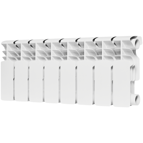 Биметаллический радиатор Rommer Plus Bm 200 - 8 секций, боковое, белый RAL9016