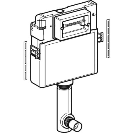 Смывной бачок скрытого монтажа Geberit Delta 12 см, 6/3 литра, фронтальная установка 109.100.00.1